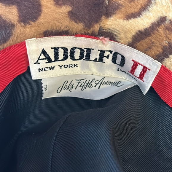 Vintage Adolfo 1960’s leopard print faux fur hat main image 6